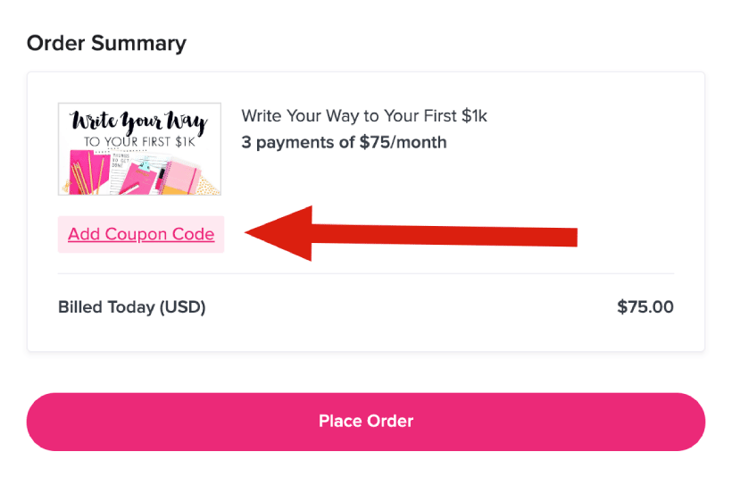 write your way to your first 1k review course discount